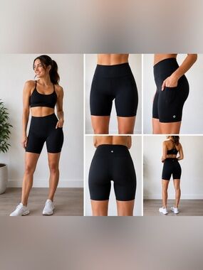 lululemon athletica Black High-Rise Bike Shorts